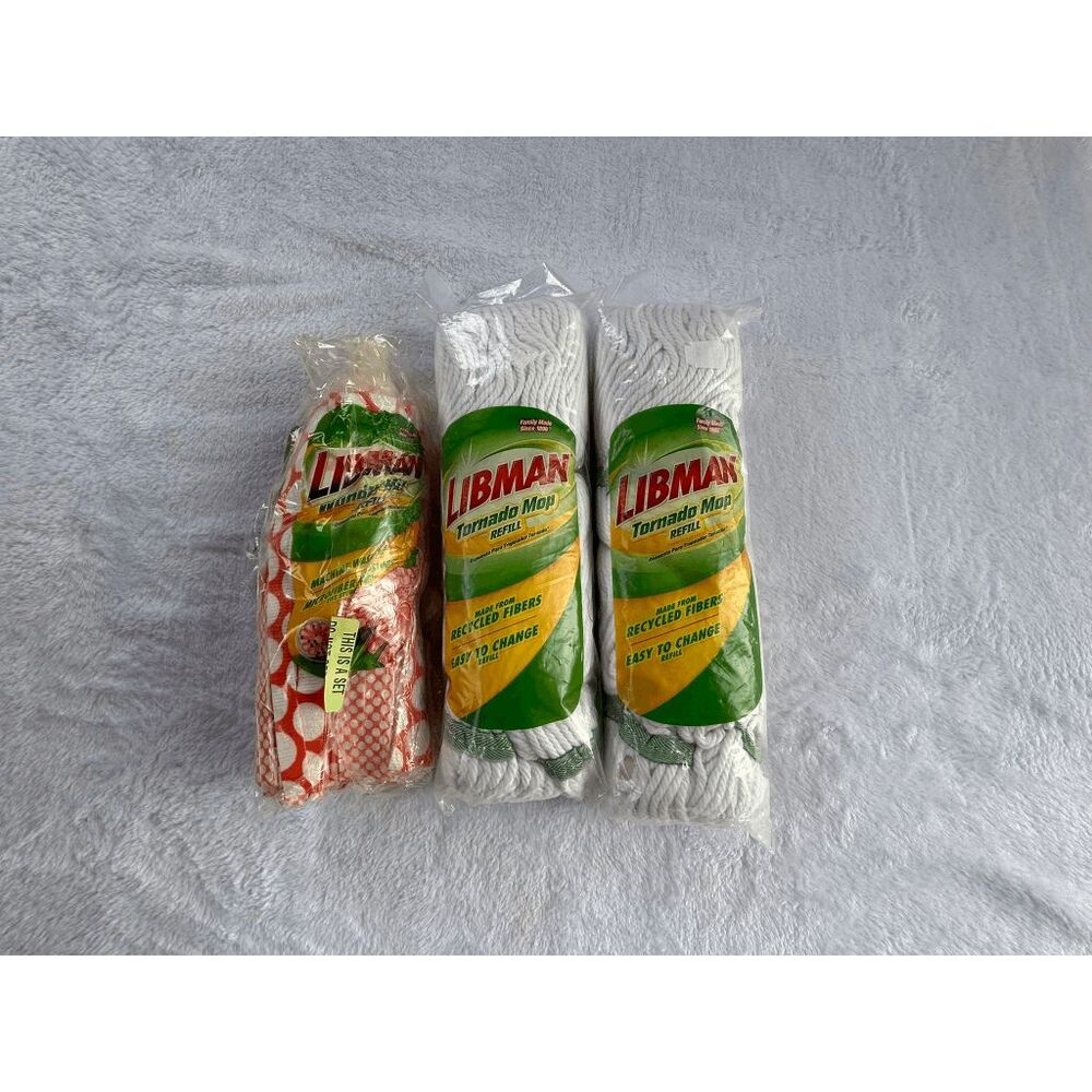 Libman Tornado Mop Refill Lot of Two & Libman Wonder Mop Refill (1)